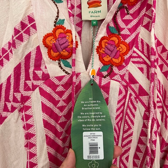 FARM Rio Pink and Orange Long Sleeve Dress - Picture 5 of 7